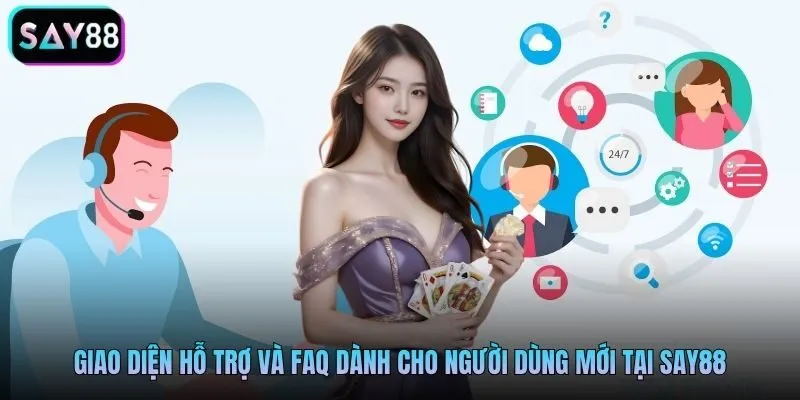 Giao diện hỗ trợ và FAQ dành cho người dùng mới tại Say88
